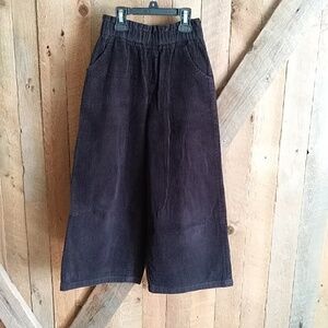 Mango black corduroy wide legs pants girls 9/10